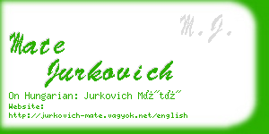 mate jurkovich business card